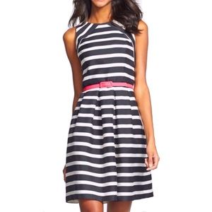 Eliza J Navy and White Striped Party Dress size 8